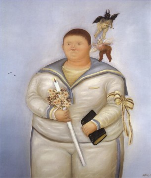 Fernando Botero Painting - Autorretrato el día de la Primera Comunión Fernando Botero